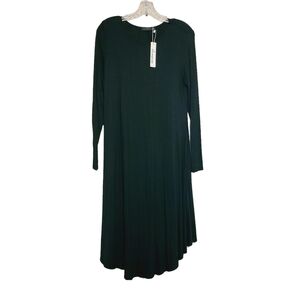 Levaca | Women's Black Long Sleeve Fit & Flare Dress (Size Medium)